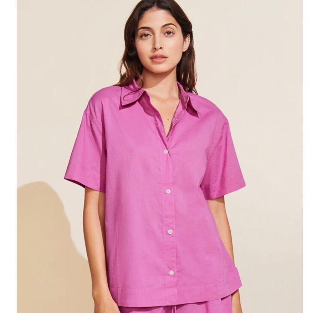 Eberjey Pink Cotton Pajama Top